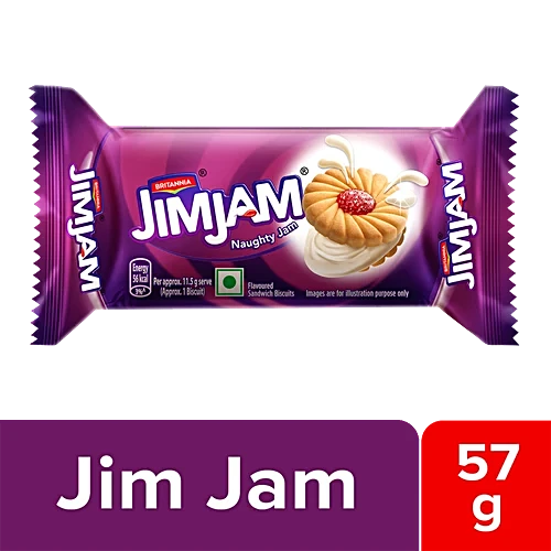 Britannia JimJam Naughty Jam Biscuits, 57 g